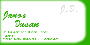 janos dusan business card